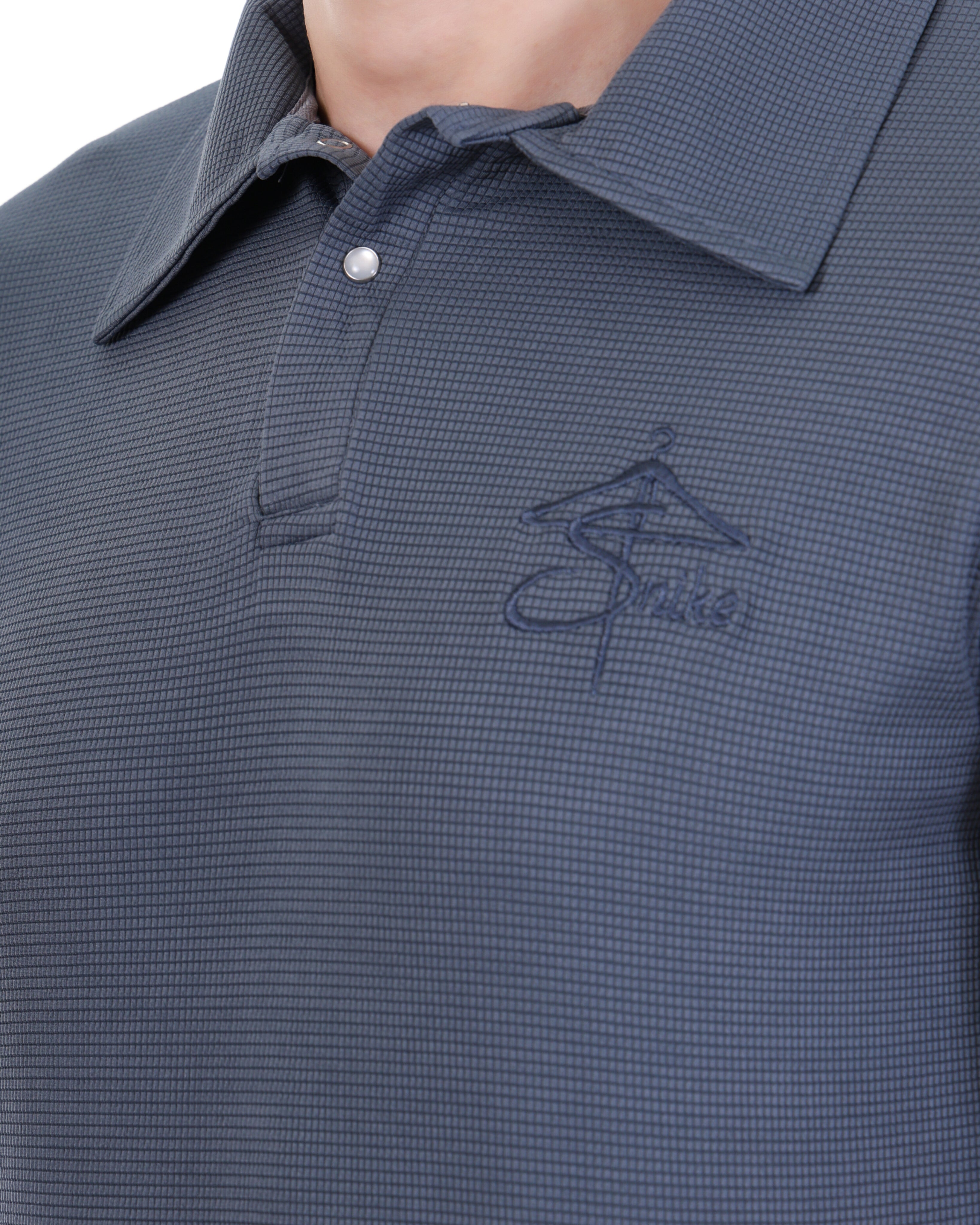 Men's Stylish Grey Polo T-Shirt with Embroidered Logo